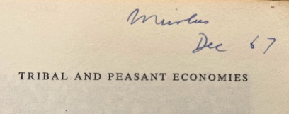 Tribal and Peasant Economies (signature)